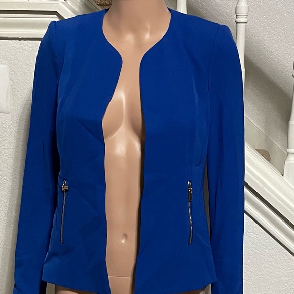 Calvin Klein Petite Zip-Pocket Crepe Jacket - Picture 9 of 10